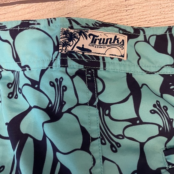 MENS TRUNKS SURF & SWIM BLUE TROPICAL HAWAIIAN BOARD SHORTS SIZE 36 - Picture 7 of 11